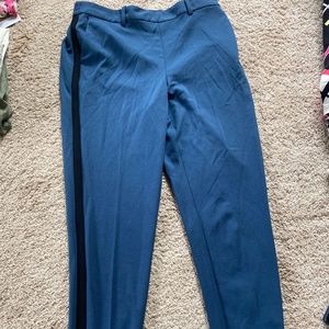 Casual Blue Pants, Elastic Waistline